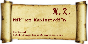 Müncz Kapisztrán névjegykártya